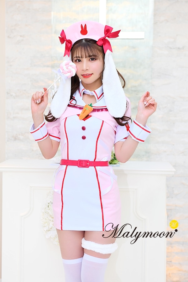 【即日発送】たれ耳バニーナース2カラー《ハロウィンコスプレ12点セット》【Malymoon/マリームーン】【9551】