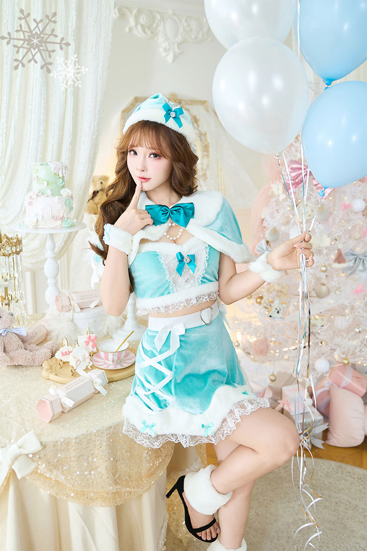 【即日発送】パステルスノーアイドルサンタ《クリスマスコスプレ7点セット》【Malymoon/マリームーン】【10034】