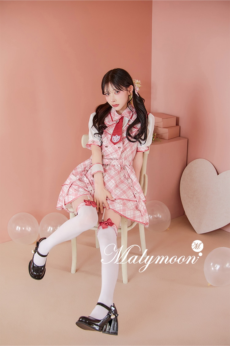 【即日発送】アイドルチェックスクールガール《オリジナルコスプレ9点セット》【Malymoon/マリームーン】【10241】