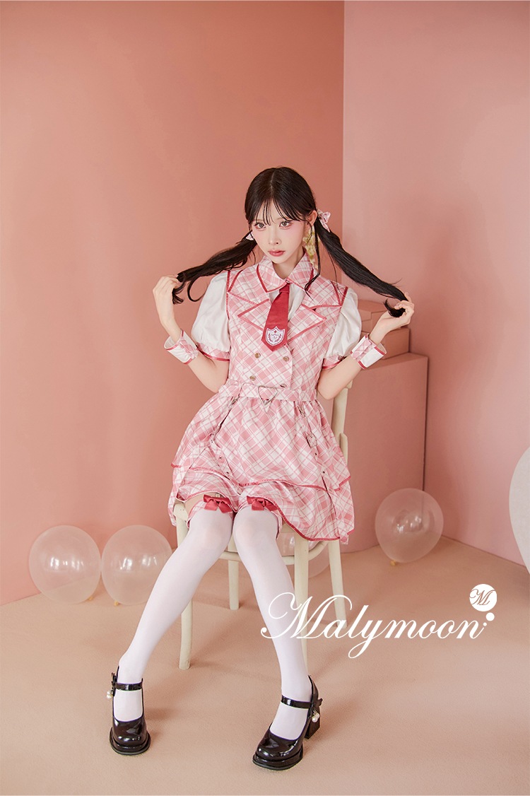 【即日発送】アイドルチェックスクールガール《オリジナルコスプレ9点セット》【Malymoon/マリームーン】【10241】