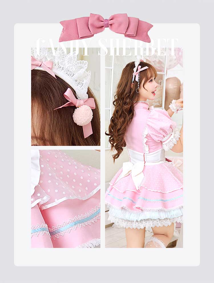 【予約-2月中旬頃より順次発送予定】キャンディーシャーベットメイド《オリジナルコスプレ8点セット》【Malymoon/マリームーン】【CS25204】