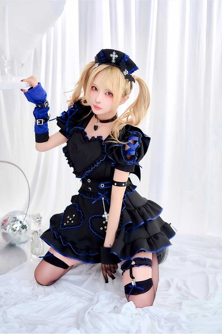 【予約-6月中旬頃より順次発送予定】ハートヴァンパイアナース《オリジナルコスプレ14点セット》【Malymoon/マリームーン】【CS25207】