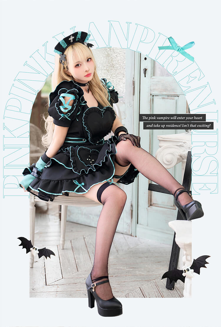 一部予約】ハートヴァンパイアナース《オリジナルコスプレ15点セット