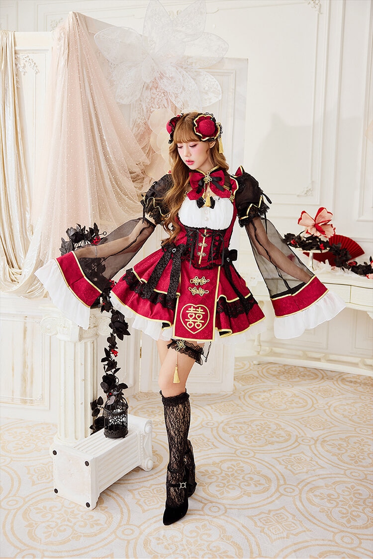 即日発送】ビビッドリボンチャイナ《ハロウィンコスプレ9点セット