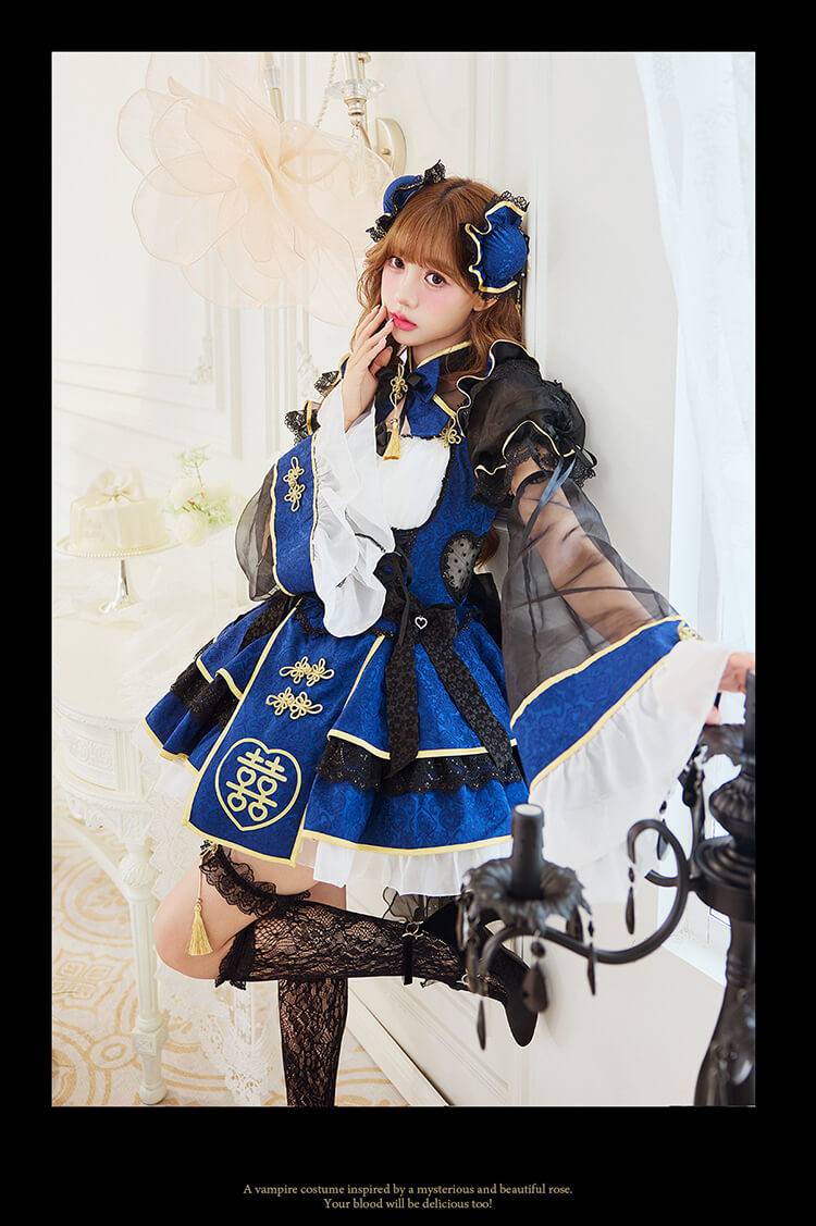 【即日発送】ビビッドリボンチャイナ《ハロウィンコスプレ9点セット》【Malymoon/マリームーン】【CS26093】 