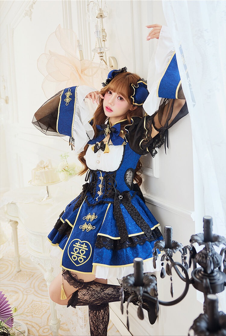 【即日発送】ビビッドリボンチャイナ《ハロウィンコスプレ9点セット》【Malymoon/マリームーン】【CS26093】 