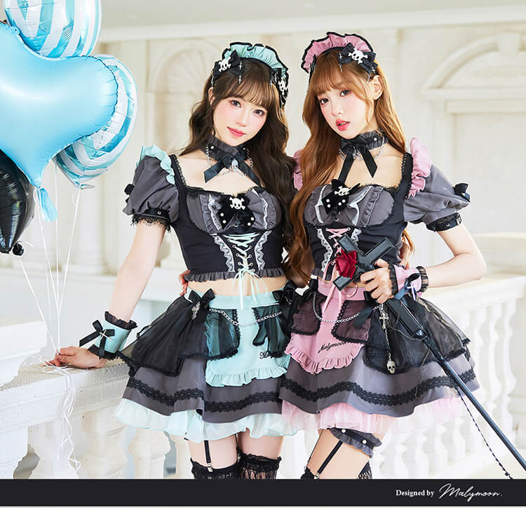 即日発送】モーヴスカルゴシックメイド《ハロウィンコスプレ13点セット