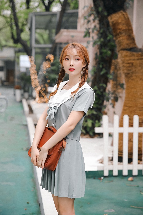 【Mサイズのみ即日発送】JK制服/半袖セーラー服女子高生《ハロウィンコスプレ3点セット》【Malymoon/マリームーン】【6751】
