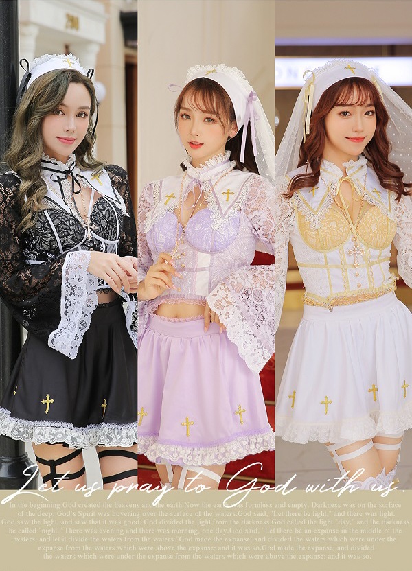 【即日発送】レースマリア3カラー《ハロウィンコスプレ5点セット》【Malymoon/マリームーン】【7895】