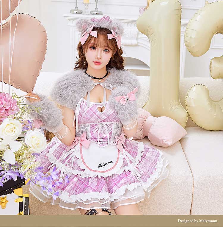 Malymoon マリームーン チェック柄メイドコスチューム Malymoon マリームーン チェック柄メイドコスチューム