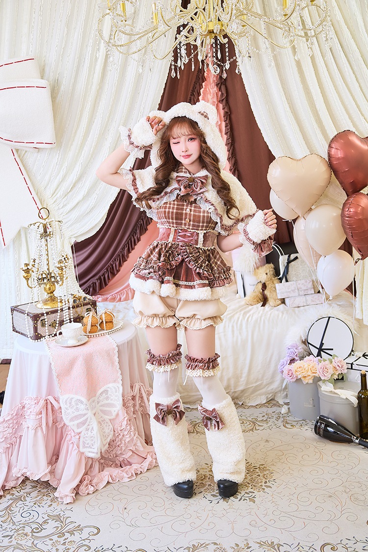 【即日発送】ホリデーチェックケープベア《オリジナルコスプレ10点セット》【Malymoon/マリームーン】【CS25148-2】