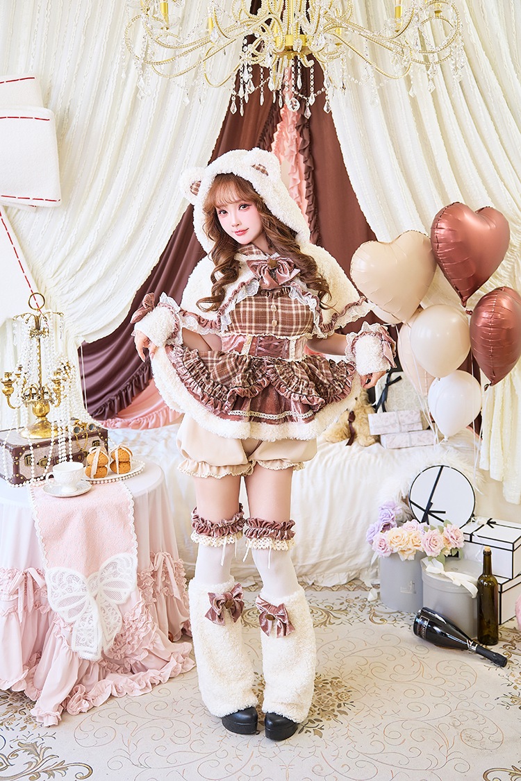 【即日発送】ホリデーチェックケープベア《オリジナルコスプレ10点セット》【Malymoon/マリームーン】【CS25148-2】