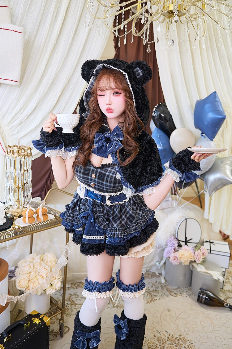 【即日発送】ホリデーチェックケープベア《オリジナルコスプレ10点セット》【Malymoon/マリームーン】【CS25148-2】