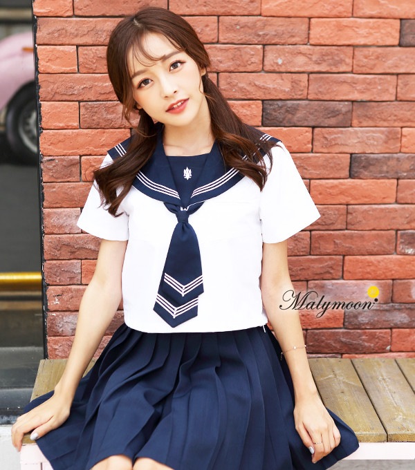 【odr】JK制服/半袖セーラー服女子高生《ハロウィンコスプレ3点セット》【Malymoon/マリームーン】【odr9010】