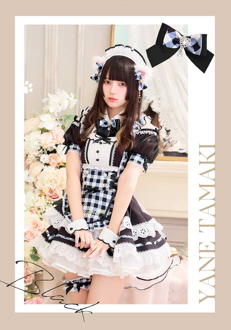 予約】【きゅるりんってしてみて着用】ラブポップギンガムキティメイド