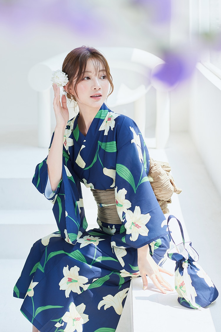 夢工房 うさぎと百合の浴衣 楽天市場】夢工房 浴衣（浴衣｜和服）：レディースファッション
