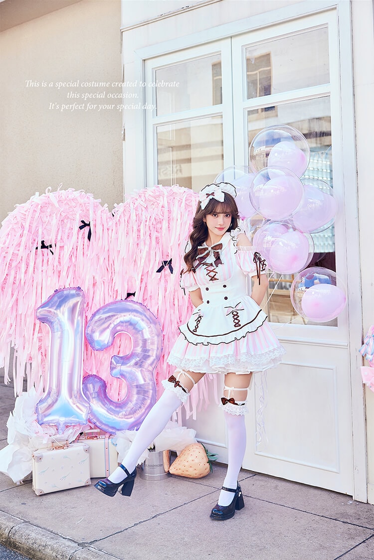 【即日発送】パレットショコラキャンディメイド《オリジナルコスプレ9点セット》【Malymoon/マリームーン】【CS25134】