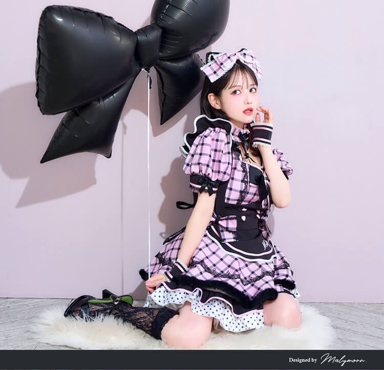 Malymoon マリームーン　ドット　キャット 即日発送】ピンクメアドールキャット《ハロウィンコスプレ11点セット