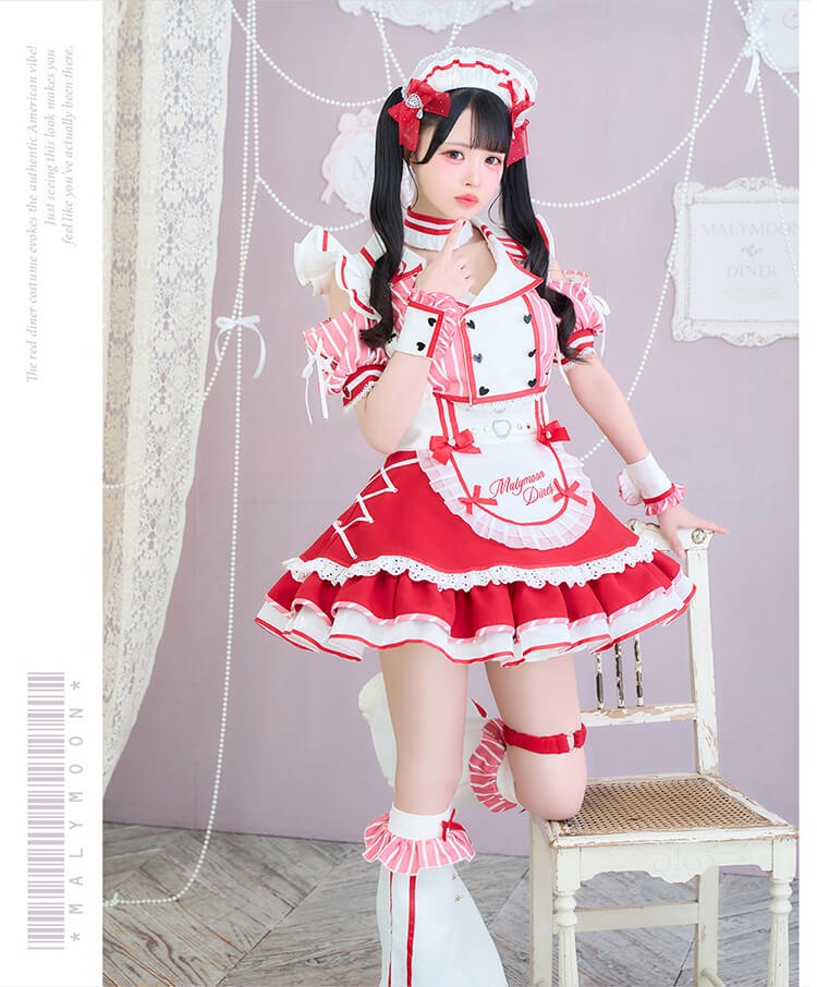 【予約-10月上旬頃より順次発送予定】【iLiFE!×Malymoonスペシャルコラボ】ラブポップダイナー《ハロウィンコスプレ8点セット》【Malymoon/マリームーン】【CS26096】