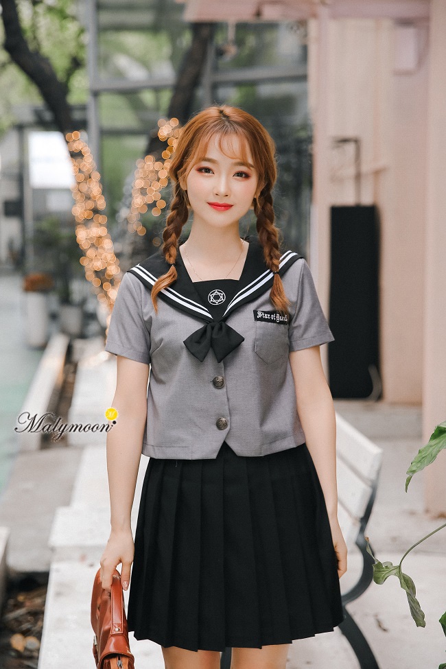 【Mサイズのみ即納】JK制服/半袖セーラー服女子高生《ハロウィンコスプレ3点セット》【Malymoon/マリームーン】【odr6754】