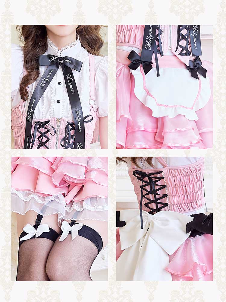 即日発送】エンブレムリボンフレンチメイド《オリジナルコスプレ9点