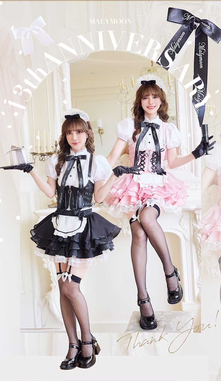 即日発送】エンブレムリボンフレンチメイド《オリジナルコスプレ9点