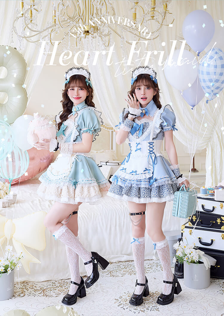 【即日発送】ドリーミーハートフリルチュチュメイド《オリジナルコスプレ8点セット》【Malymoon/マリームーン】【CS25181】