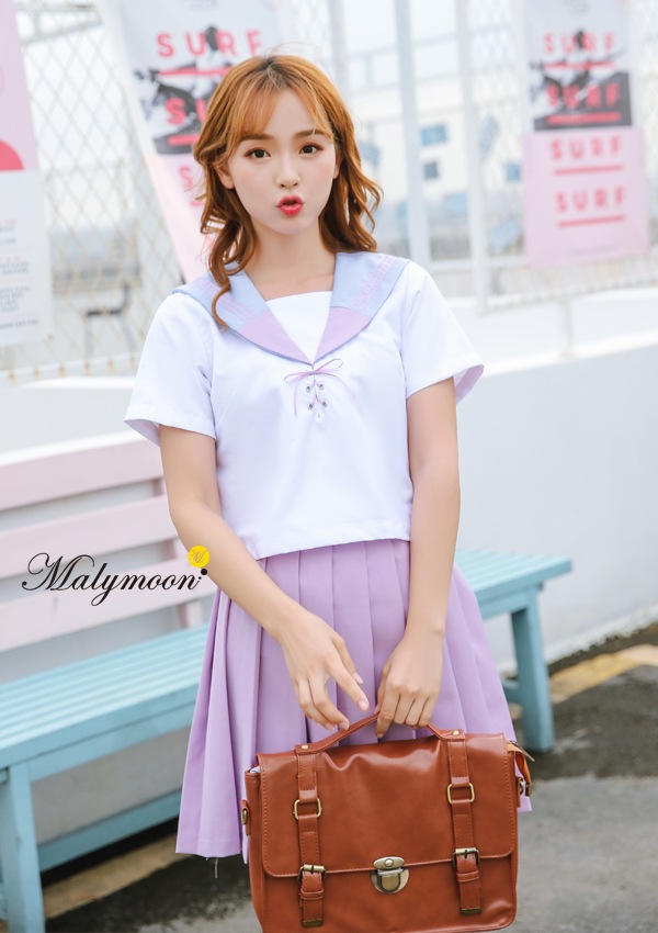 【odr】JK制服/半袖セーラー服女子高生《ハロウィンコスプレ2点セット》【Malymoon/マリームーン】【odr3760】