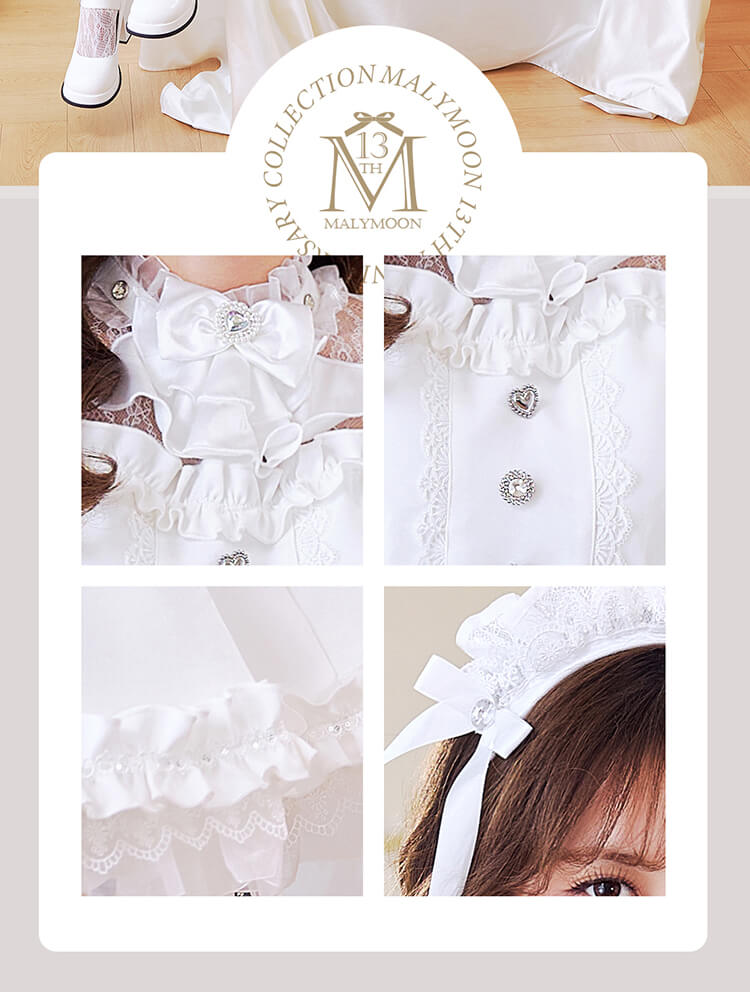 【即日発送】ホワイトブーケマリアージュメイド《オリジナルコスプレ7点セット》【Malymoon/マリームーン】【CS25182】