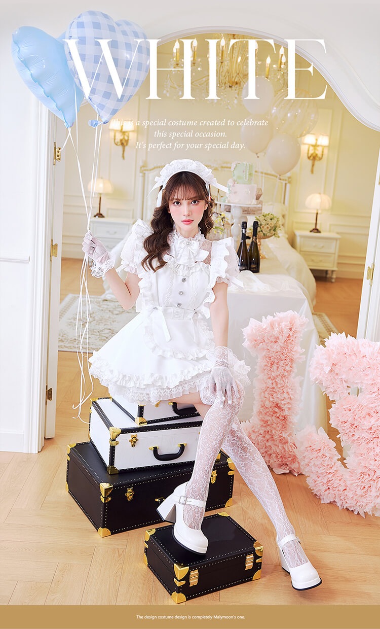 即日発送】ホワイトブーケマリアージュメイド《オリジナルコスプレ7点