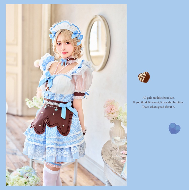 【即日発送】【舞々悪魔×Malymoon】シュガーフルールメルティチョコミントメイド《ホワイトデーコスプレ13点セット》【Malymoon/マリームーン】【CS25169-2】