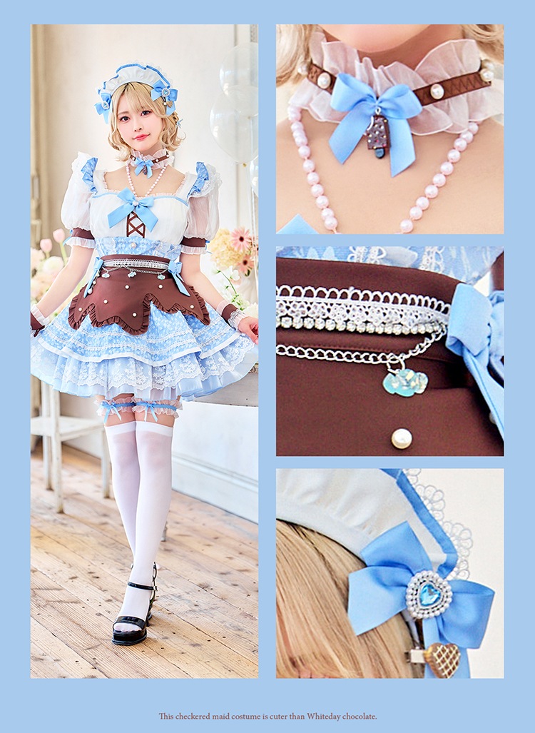 【即日発送】【舞々悪魔×Malymoon】シュガーフルールメルティチョコミントメイド《ホワイトデーコスプレ13点セット》【Malymoon/マリームーン】【CS25169-2】