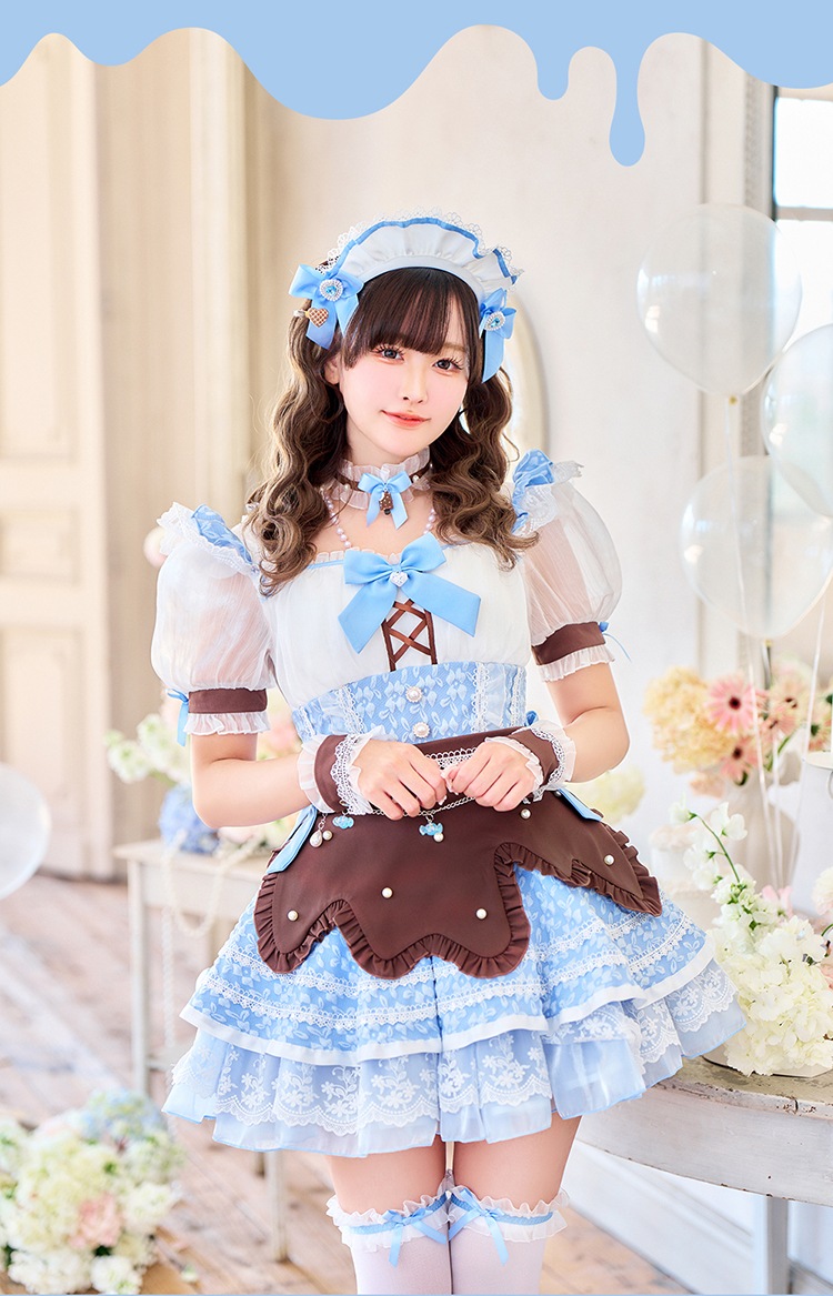 【即日発送】【舞々悪魔×Malymoon】シュガーフルールメルティチョコミントメイド《ホワイトデーコスプレ13点セット》【Malymoon/マリームーン】【CS25169-2】