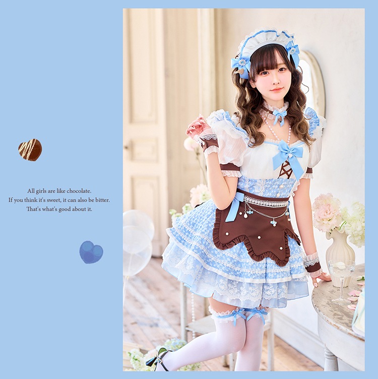 【即日発送】【舞々悪魔×Malymoon】シュガーフルールメルティチョコミントメイド《ホワイトデーコスプレ13点セット》【Malymoon/マリームーン】【CS25169-2】