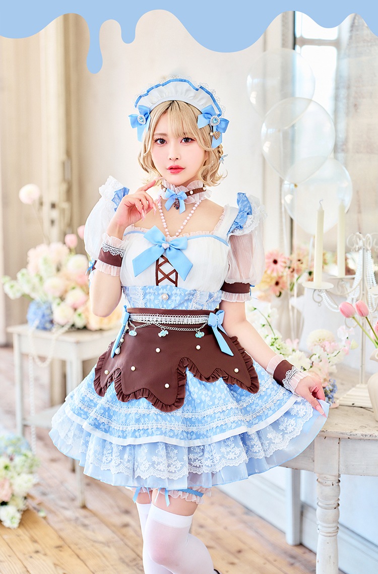 【即日発送】【舞々悪魔×Malymoon】シュガーフルールメルティチョコミントメイド《ホワイトデーコスプレ13点セット》【Malymoon/マリームーン】【CS25169-2】