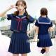 【odr】JK制服/半袖セーラー服女子高生（ネイビー）赤紐リボン《ハロウィンコスプレ3点セット》【Malymoon/マリームーン】【odr0809】|女子高生・制服(school-uniform)|全