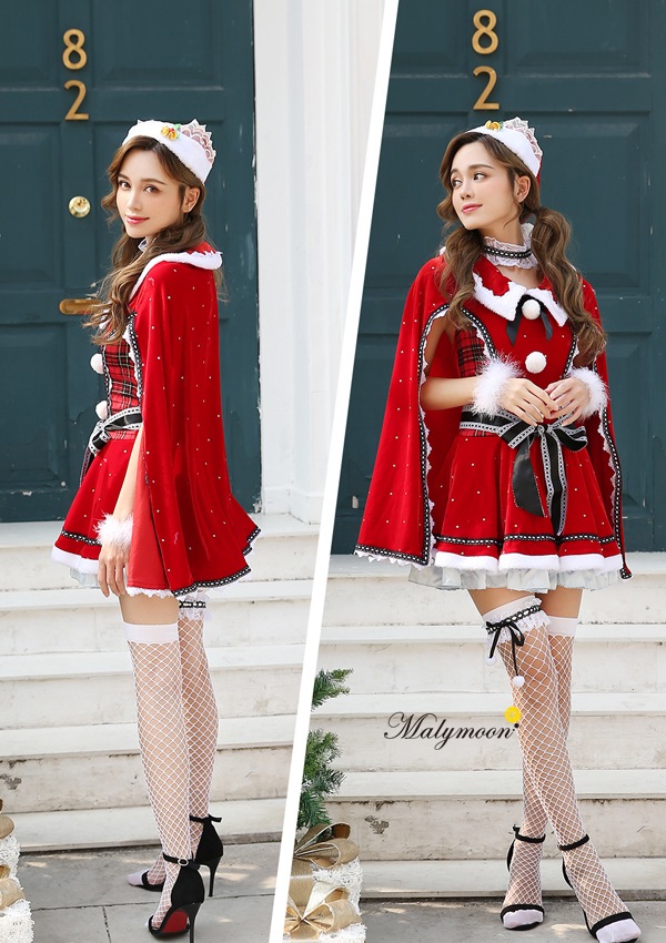 【即日発送】マントサンタクロース《クリスマスコスプレ7点セット》【Malymoon/マリームーン】【9573】