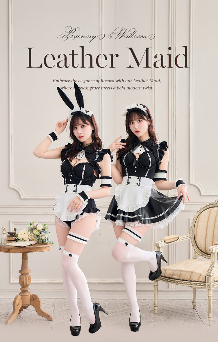 マリームーン/ロココノワールレザーメイド/コスプレ/メイド服 即日発送】ロココノワールレザーメイド2TYPE《オリジナル