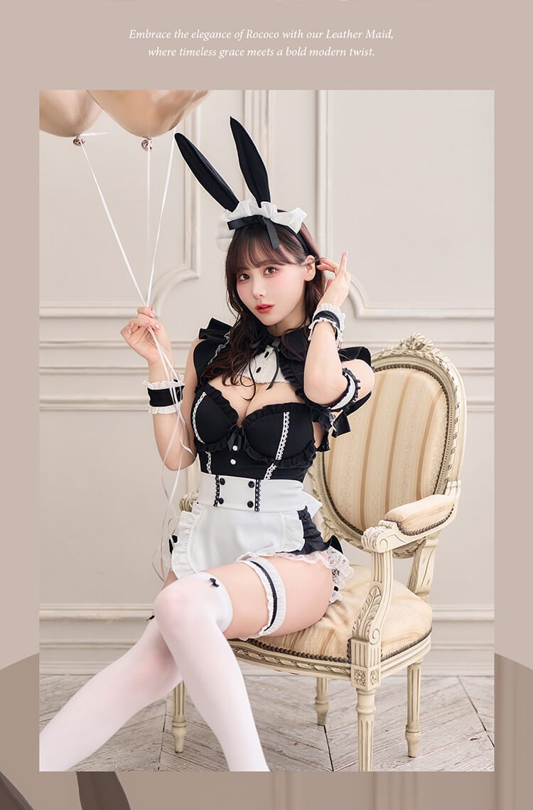 ロココノワールレザーメイド【Malymoon/マリームーン】メイドコスプレ衣装 予約-10月25日頃より順次発送予定】ロココノワールレザーメイド