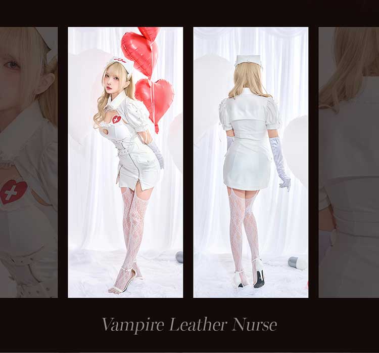 ホワイトMLサイズは予約】ハートロックレザーヴァンパイアナース