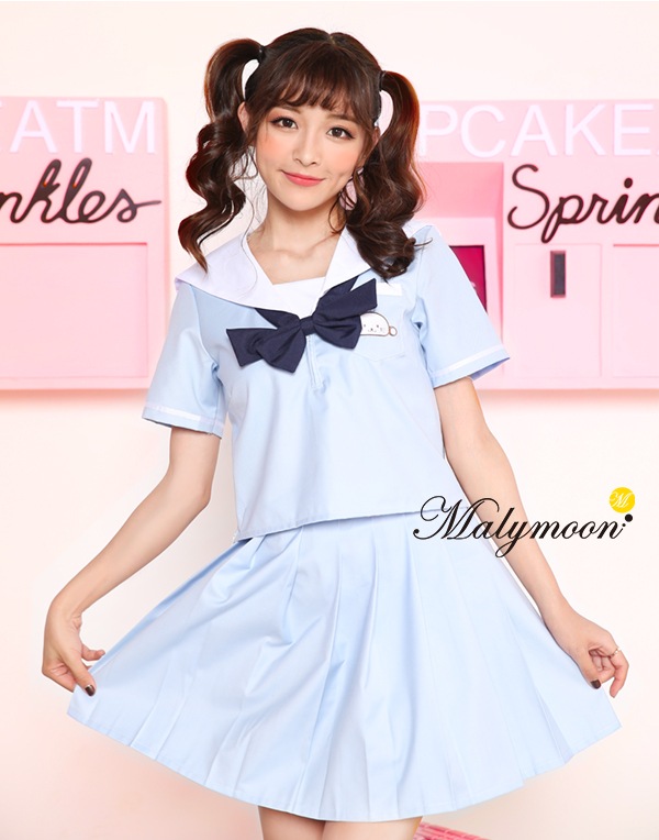取り寄せ】JK制服/半袖アザラシセーラー服女子高生（水色