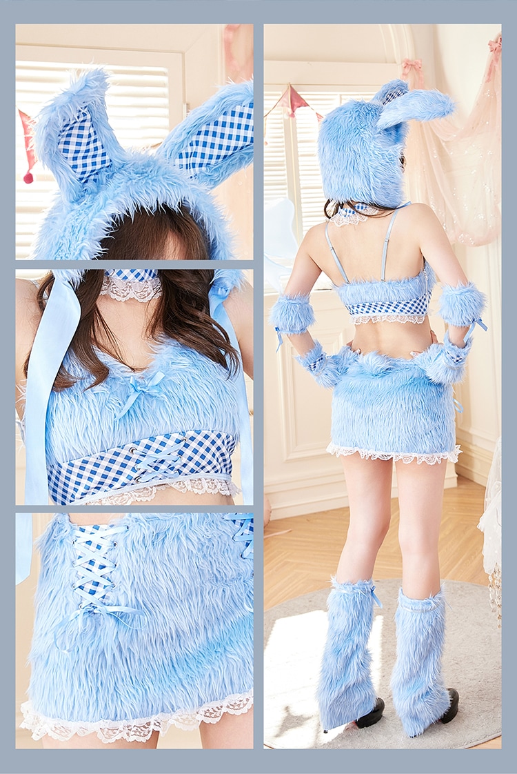 Malymoon★テディバニーギンガムファーセットアップ ハロウィンコスプレ 即日発送】テディバニーギンガムファーセットアップ《ハロウィン