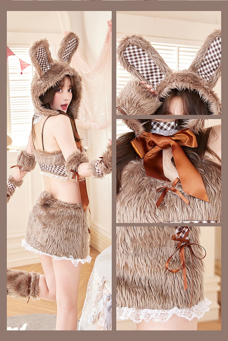 ハロウィン コスプレ テディバニーギンガムファーセットアップ ピンク 即日発送】テディバニーギンガムファーセットアップ《ハロウィン