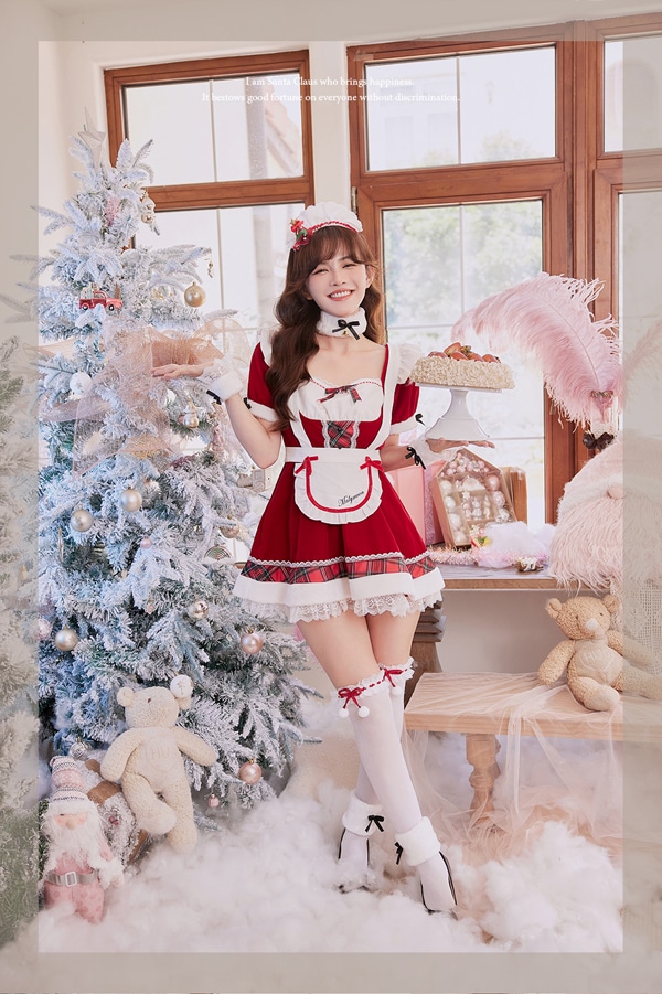 【1~3営業日で発送】ドーリーメイドサンタ《クリスマスコスプレ8点セット》【Malymoon/マリームーン】【9766】