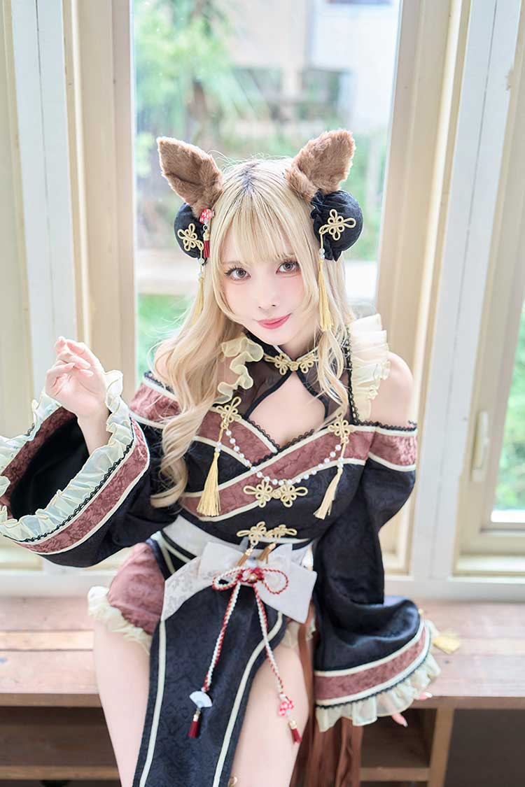 【即日発送】ブラックチャイナテールホースドレス《オリジナルコスプレ10点セット》【Malymoon/マリームーン】【CS25178】