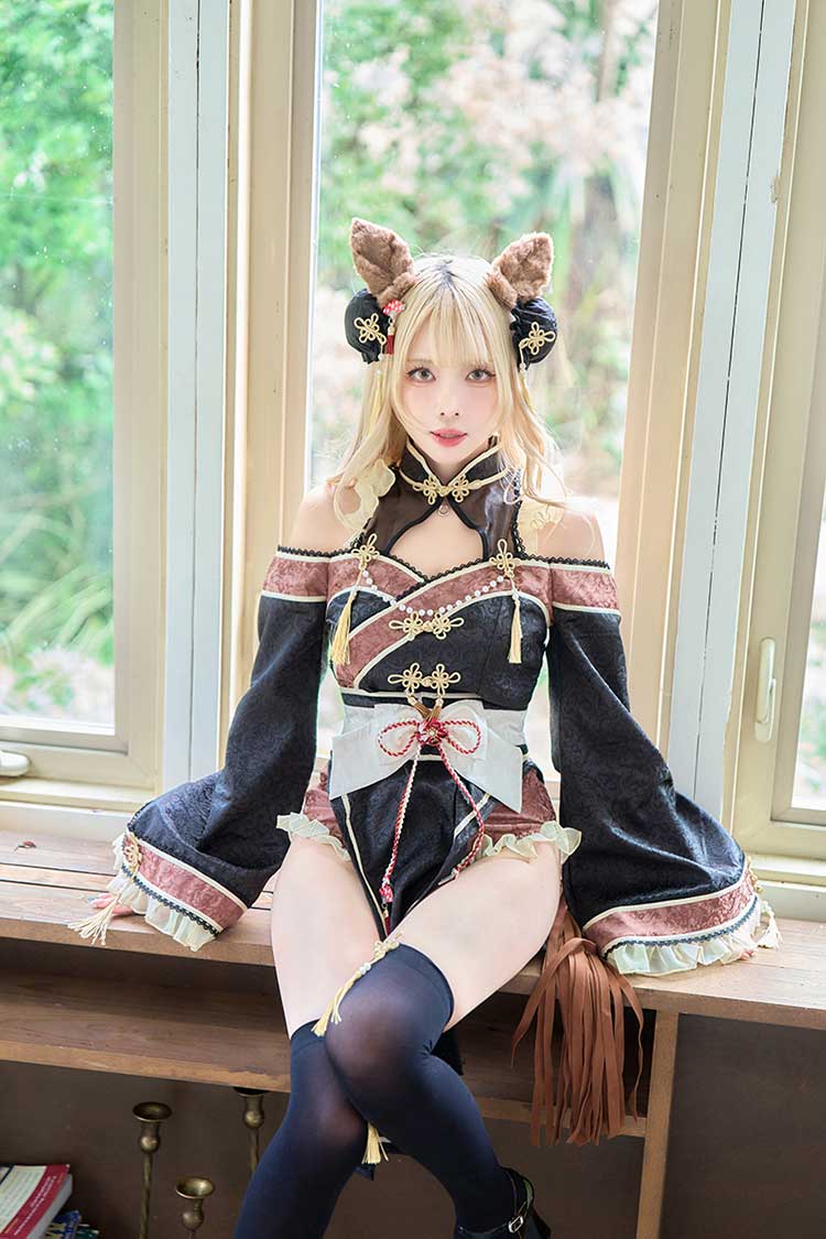 Malymoon♡完売品！ブラックチャイナテールホースドレス♡コスプレ♡午年巫女 即日発送】ブラックチャイナテールホースドレス《オリジナルコスプレ10