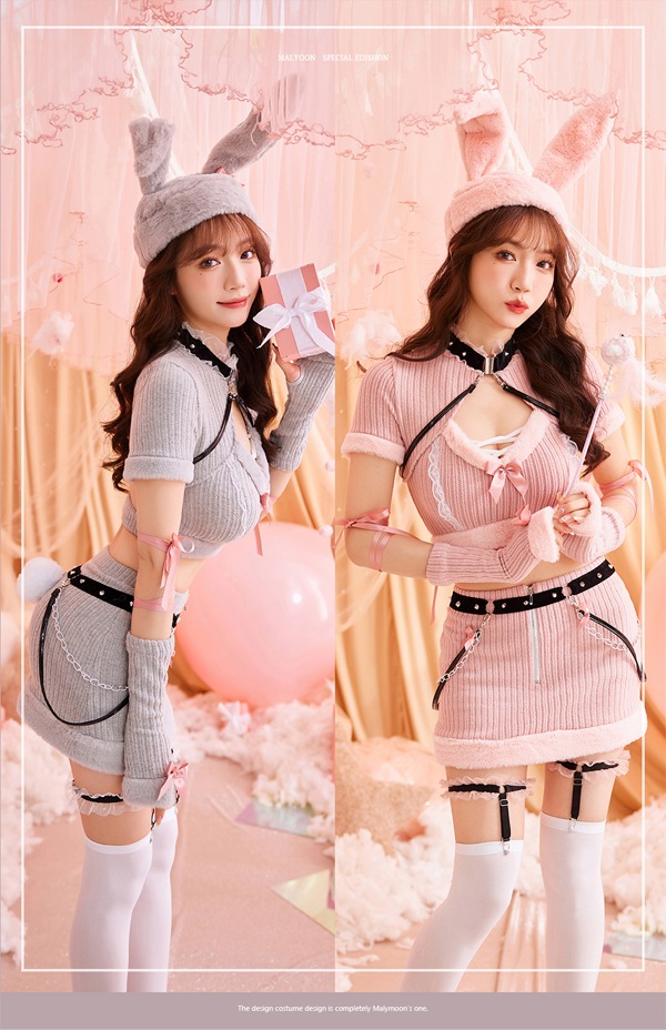 【即日発送】ニットアニマルハーネスバニー《ハロウィンコスプレ12点セット》【Malymoon/マリームーン】【9639】