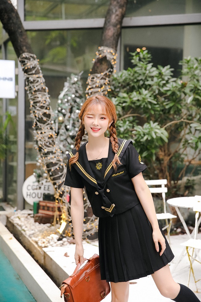 【odr】JK制服/半袖セーラー服女子高生《ハロウィンコスプレ3点セット》【Malymoon/マリームーン】【odr6762】