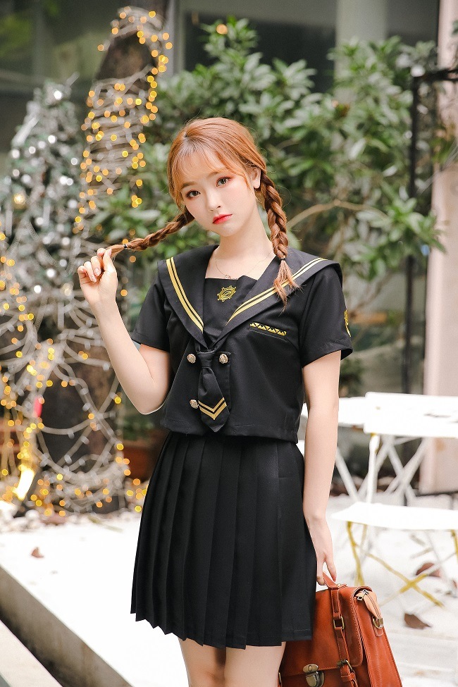 【odr】JK制服/半袖セーラー服女子高生《ハロウィンコスプレ3点セット》【Malymoon/マリームーン】【odr6762】