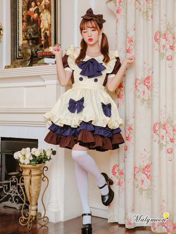 【レビュー投稿で白ニーハイプレゼント】【odr】完全受注オーダー高級メイド服《かわいいコスプレ6点セット》【odr8112】